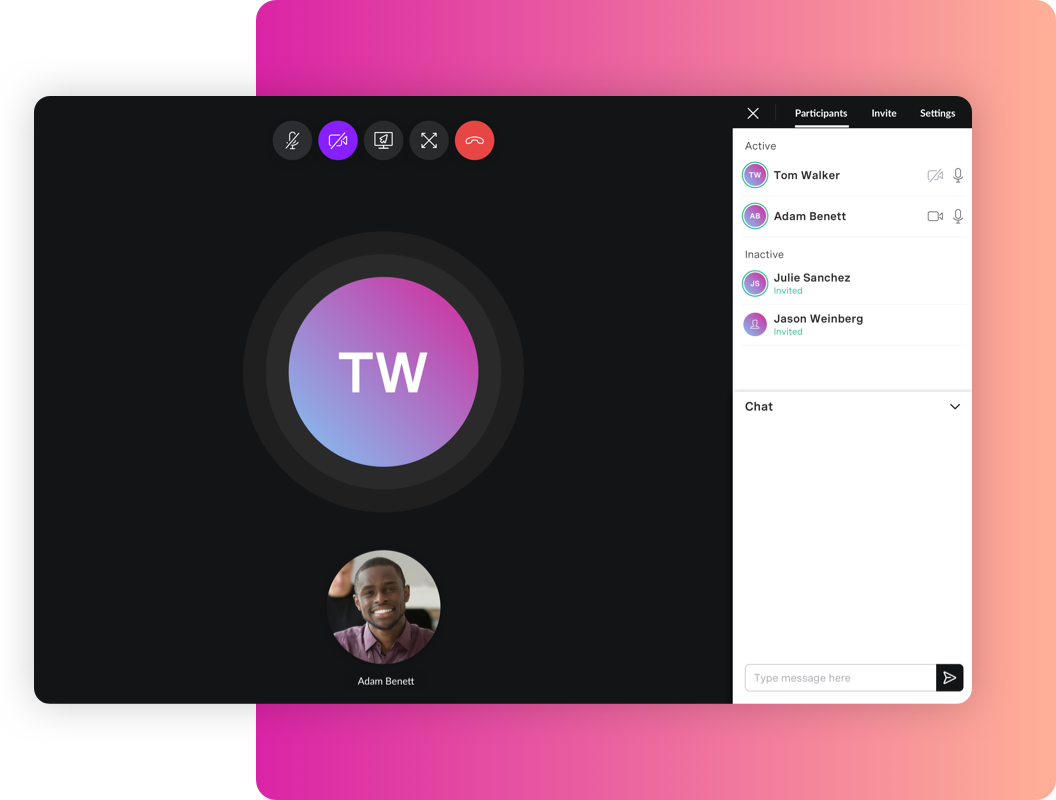 Meetings App on Desktop Screen grab of the Unified Communications product's team meetings app on desktop